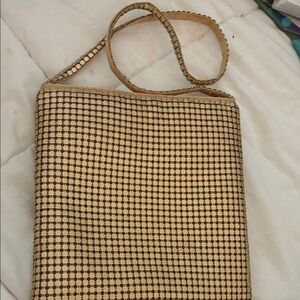 Elegant Checkered Tan and Brown Clutch
